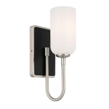 Aplica de perete de baie  Elstead metal, sticla, nichel, negru, opal, G9, 3W, 3000K, 300Lm, IP44 - ELS-KL-SOLIA-1W-BNB