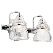 Aplica de perete pentru baie Elstead TALLAND metal, sticla, crom, transparent, G9, IP44 - KL-TALLAND2-PC-BATH