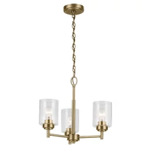 Candelabru Elstead metal, sticla, alama, transparent, E27 - ELS-KL-WINSLOW3-NBR