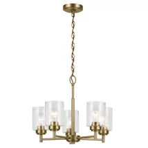 Candelabru Elstead metal, sticla, alama, transparent, E27 - ELS-KL-WINSLOW5-NBR