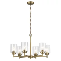 Candelabru Elstead metal, sticla, alama, transparent, E27 - ELS-KL-WINSLOW6-NBR