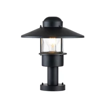 Lampadar exterior Elstead KLAMPENBORG metal, sticla, negru, transparent, E27, IP44 - KLAMPENBORG-PED-BK