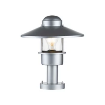 Lampadar exterior Elstead KLAMPENBORG metal, sticla, argintiu, transparent, E27, IP44 - KLAMPENBORG-PED-SIL