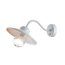 Aplica de perete exterioara cu senzor de miscare Elstead KLAMPENBORG metal, sticla, alb, transparent, E27, IP44 - KLAMPENBORG-PIR-WHT