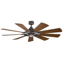 Ventilator Elstead GENTRY metal, lemn, maro, LED, 3000K, 14W, 1300lm - KLF-GENTRY-65-WZ