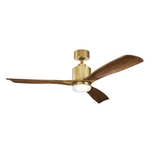 Ventilator Elstead RIDLEY metal, lemn, alama, maro, LED, 3000K, 14W, 1300lm - KLF-RIDLEY2-52-NB