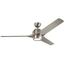 Ventilator Elstead ZEUS metal, plastic, nichel, argintiu, LED, 3000K, 10W, 1116lm - KLF-ZEUS-60-BN