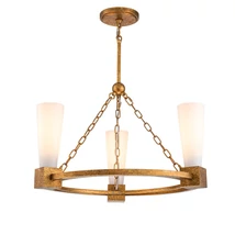 Candelabru Elstead metal, rasina, sticla, auriu, opal, E27 - ELS-KRISTY3-DG-OPAL