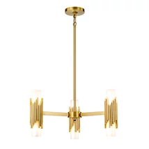 Candelabru Elstead metal, sticla, alama, opal, E14 - ELS-MARVELE6-AB-OPAL