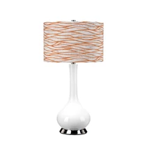 Veioza Elstead MILO ceramica, textil, alb, nichel, E27 - MILO-PN-TL-LORA