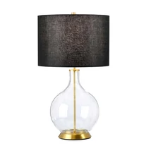 Veioza Elstead ORB sticla, metal, textil, transparent, alama, negru, E27 - ORB-CLEAR-AB-BLK
