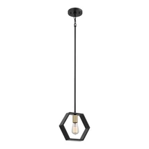 Pendul Elstead BISMARCK metal, negru, auriu, E27 - QZ-BISMARCK-MP-EK