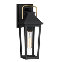 Aplica de perete exterioara Elstead metal, sticla, negru, auriu, E27, IP44 - ELS-QZ-BUCKLEY-S-MBK