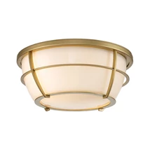 Plafoniera pentru baie Elstead CHANCE metal, sticla, alama, alb, E27, IP44 - QZ-CHANCE-F-PNBR