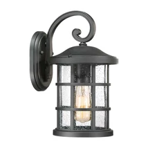Aplica de perete exterioara Elstead CRUSADE metal, sticla, negru, transparent, E27, IP44 - QZ-CRUSADE-M-BLK