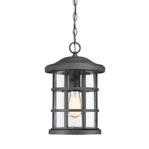 Pendul exterior Elstead CRUSADE metal, sticla, negru, transparent, E27, IP44 - QZ-CRUSADE8-BLK