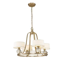 Candelabru Elstead GOTHAM metal, sticla, textil, alama, transparent, crem, G9 - QZ-GOTHAM4-BB