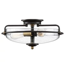 Plafoniera Elstead GRIFFIN metal, sticla, bronz, transparent, E27 - QZ-GRIFFIN-F-C-PNAB