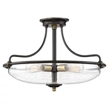 Plafoniera Elstead GRIFFIN metal, sticla, bronz, transparent, E27 - QZ-GRIFFIN-SFM-C-PNAB