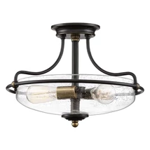 Plafoniera Elstead GRIFFIN metal, sticla, bronz, transparent, E27 - QZ-GRIFFIN-SFS-C-PNAB