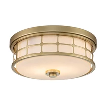 Plafoniera pentru baie Elstead GUARDIAN metal, sticla, alama, alb, E27, IP44 - QZ-GUARDIAN-F-PNBR