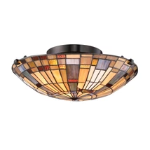 Plafoniera Elstead metal, sticla, bronz, multicolor, E27 - ELS-QZ-INGLENOOK-F-SMALL
