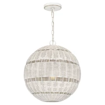Pendul Elstead metal, rattan, alb, E27 - ELS-QZ-LINDENDALE-P-AWH