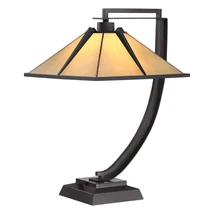 Veioza Elstead metal, sticla, bronz, galben, E27 - ELS-QZ-POMEROY-TL