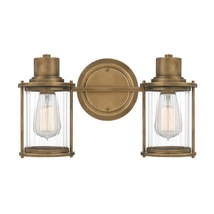 Aplica de perete pentru baie Elstead RIGGS metal, sticla, alama, transparent, E27, IP44 - QZ-RIGGS2-BATH-WS