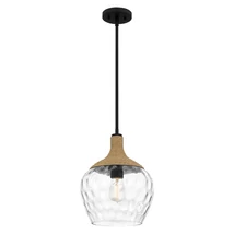 Pendul Elstead metal, sticla, franghie, negru, transparent,  - ELS-QZ-ROYER-1P-MBK