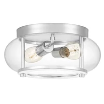 Plafoniera pentru baie Elstead TRILOGY metal, sticla, crom, transparent, E27, IP44 - QZ-TRILOGY-F-S-BATH