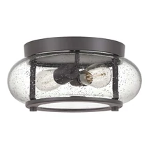 Plafoniera Elstead TRILOGY metal, sticla, bronz, transparent, E27 - QZ-TRILOGY-FS-OZ
