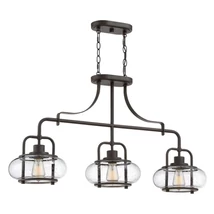 Pendul Elstead TRILOGY metal, sticla, bronz, transparent, E27 - QZ-TRILOGY-ISLE-OZ