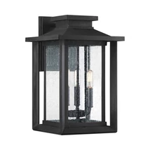 Aplica de perete exterioara Elstead WAKEFIELD metal, sticla, negru, transparent, E14, IP44 - QZ-WAKEFIELD-L-TBK