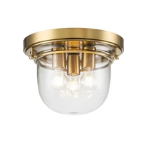 Plafoniera pentru baie Elstead WHISTLING metal, sticla, alama, transparent, E27, IP44 - QZ-WHISTLING-F-BB