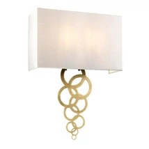 Aplica de perete Elstead ROSA metal, matase, alama, alb, E27 - ROSA-LARGE-AB