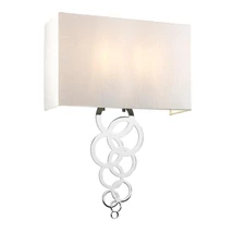 Aplica de perete Elstead ROSA metal, matase, crom, alb, E27 - ROSA-LARGE-PC
