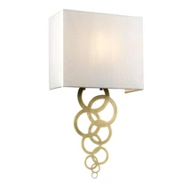 Aplica de perete Elstead ROSA metal, matase, alama, alb, E27 - ROSA-MEDIUM-AB