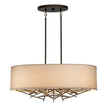 Pendul Elstead TAIKO metal, textil, bronz, alb, E27 - TAIKO5-ISLE