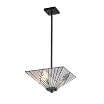 Pendul Elstead metal, sticla, negru, bronz, gri, albastru, E27 - ELS-TF-ALDERLEY-F-P