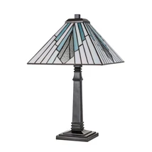 Veioza Elstead metal, sticla, negru, bronz, gri, albastru, E27 - ELS-TF-ALDERLEY-TL-L