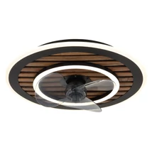 Ventilator Globo TREVINO metal, plastic, negru, maro, LED, 36W, 1800lm, 2700K-6000K - 03668