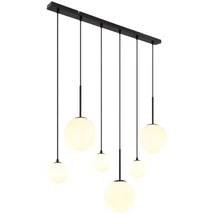 Pendul Globo HALLIE metal, sticla, negru, alb, E27 - 15168-6