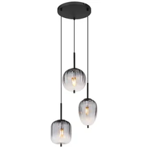 Pendul Globo ATTILA metal, sticla, negru, fumuriu, E14 - 15215-3