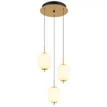 Pendul Globo EWALD metal, sticla, alama, negru, alb, LED, 20W, 3000K, 1483Lm - 15217-3