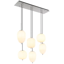 Pendul Globo BLACKY I metal, sticla, nichel, alb, E14 - 15345-6NO
