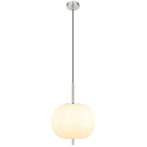 Pendul Globo BLACKY I metal, sticla, nichel, alb, E27 - 15345H1NO