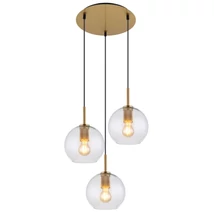 Pendul Globo ADARA metal, sticla, alama, transparent, E27 - 15462H1