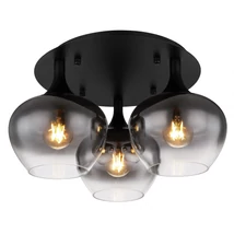 Plafoniera Globo MAXY metal, sticla, negru, fumuriu, E27 - 15548-3D