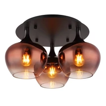 Plafoniera Globo MAXY metal, sticla, negru, alama, E27 - 15548-3DG